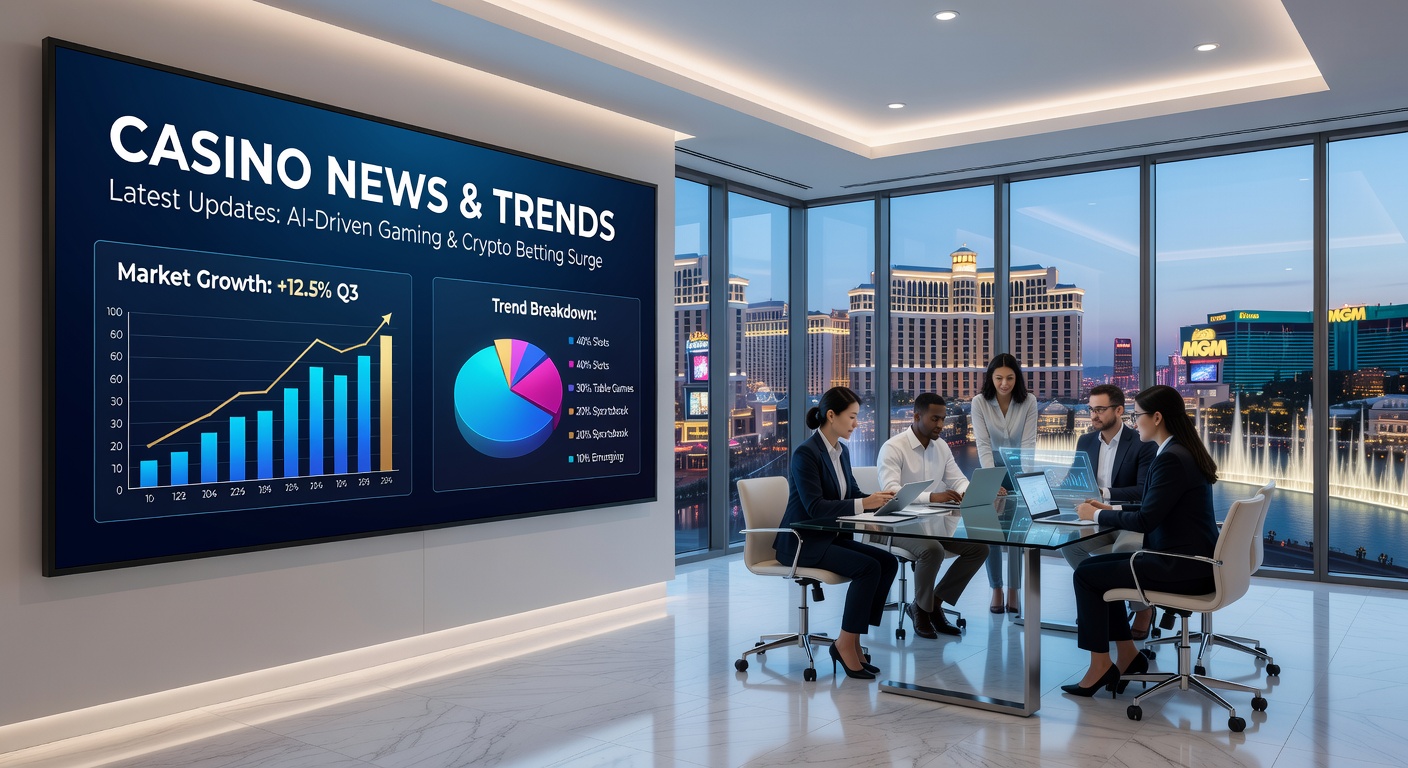 Corporate meeting room with executives reviewing casino acquisition documents and financial charts