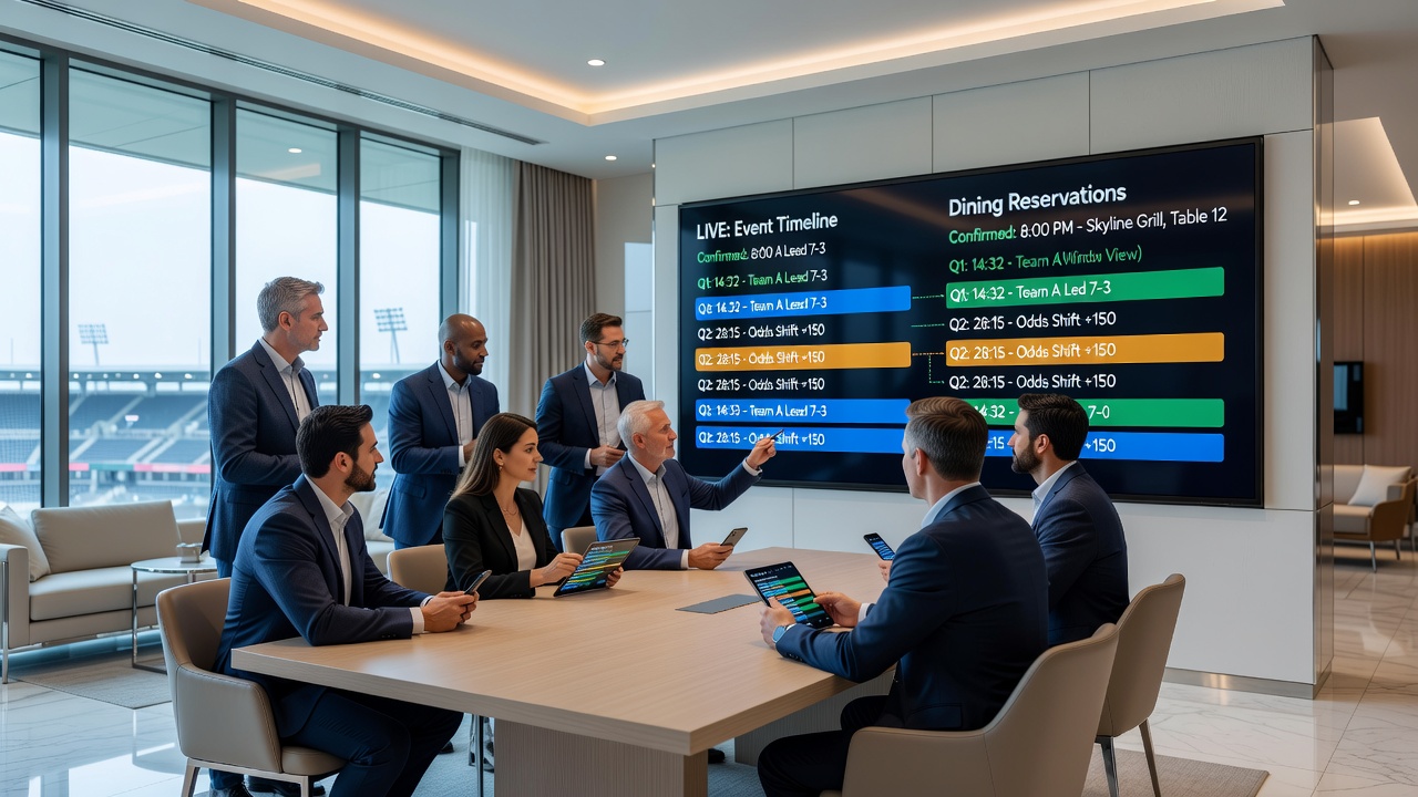 Dining reservation interface synced with sports event schedules