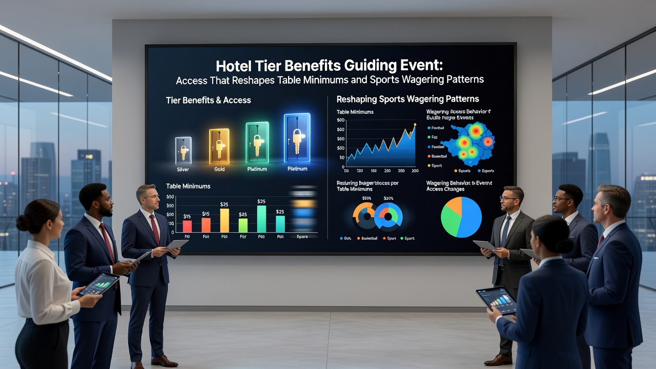 Rewards member checking event schedule near sportsbook with tier benefits posted