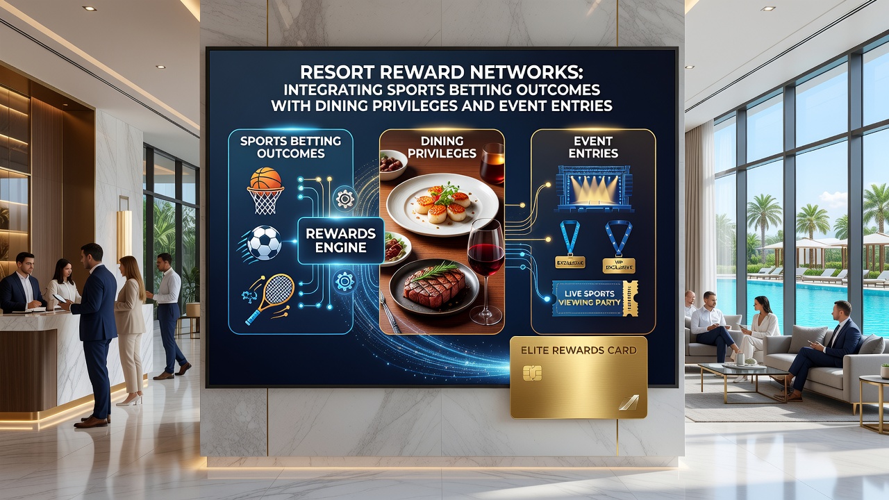 Guests redeeming integrated rewards at a resort dining venue after sports betting session