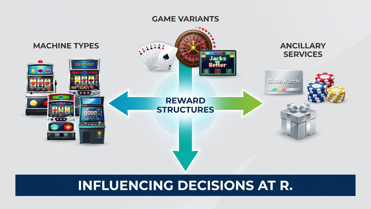 Players redeeming reward points at a resort dining venue adjacent to the gaming floor with digital menus displaying comp offers